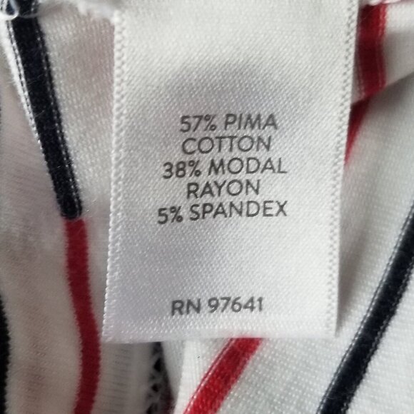 J Jill Size XL Striped VNeck Stretch Tunic Top Pullover 3/4 Bell Sleeve Comfy - Picture 8 of 8